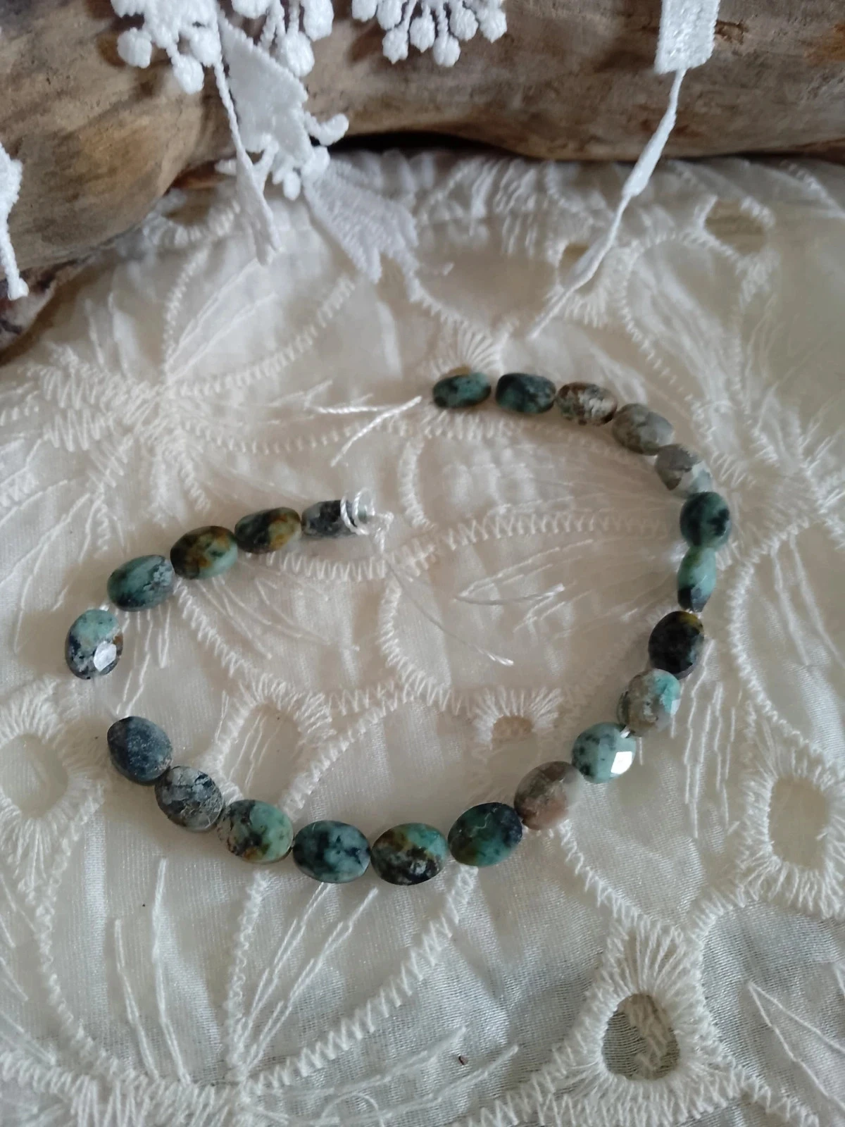 Lot de perles de pierres turquoise africaine – photo 5